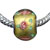 Pink Flower Round Murano Glass European Beads
