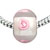Clear With Pink Flowers Murano Glass European Beads