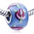 Blue With Pink Flowers Murano Glass European Beads