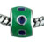 Green And Blue Shapes Enameled European Beads