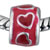 Circle Red Hearts European Beads