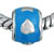 Blue With Hearts Round European Beads