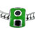 Round Green & Black Shapes European Beads