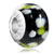Fathers Day Gifts Mothers Classic Black White Flowers Fit All Brands Murano Glass Beads Charms Bracelets