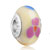 Peach With Yellow Blue And Peridot Flower Murano Glass Beads Charms Bracelets