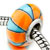 Orange And Pale Blue Stripes Polymer Clay Beads Charms Bracelets