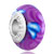 Irregular Blue Shape Against February Purple Whirlpool Polymer Clay Beads Charms Bracelets