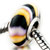 Yellow Black White Stripes Polymer Clay
