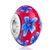 Red With Blue Flower Murano Glass Beads Charms Bracelets