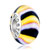 Black Pink And Yellow Stripes 925 Sterling Silver Murano Glass Beads Charms Bracelets