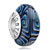 Blue With Black And White Spiral 925  Sterling Silver Murano Glass Beads Charms Bracelets Fit All Brands