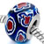 Deep Blue With White Flower Lampwork All Brands Murano Glass Beads Charms Bracelets