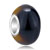 Black And Amber Stripe Murano Glass Beads Charms Bracelets