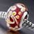 Red With Yellow Pattern European Beads