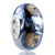 Blue And Tan Crusted Circle Murano Glass Beads Charms Bracelets