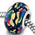 Colorful Abstract Drawing Black Polymer Clay Beads