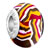 Magenta And Chocolate Stripe Yellow Polymer Clay Beads Charms Bracelets