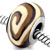 Brown And White Swirl Polymer Clay Bead