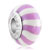 white and pink stripe polymer clay beads
