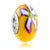 Yellow With Purple And White Flower Polymer Clay All Brands Beads Charms Bracelets