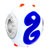 White Blue Orange Dots Fits Murano Glass Beads Charms Bracelets Fit All Brands