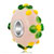 Pale Pink With Green And Yellow Flower Murano Glass European Beads