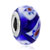 Deep Blue With White And Red Flower All Brands Murano Glass Beads Charms Bracelets