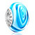 Pale Blue Circle Millefiori Sterling Silver Solid Core Murano Glass Style Pandora Beads