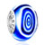 Blue Circle Millefiori Sterling Silver Solid Core Murano Glass Style Pandora Beads