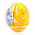 Yellow Circle Millefiori Sterling Silver Solid Core Murano Glass Style Pandora Beads