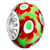 Pale Green Red White Flower 925  Sterling Silver Solid Cores Fits Murano Glass Beads Charms Bracelets Fit All Brands