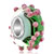 Green Black Stripes Pink Ball Dots Euro Murano Glass Beads Charms Bracelets