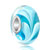 Blue With White Floral Murano Glass Beads Charms Bracelets