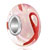 Light Pink With Ribbon And White Dots Luminous Murano Glass Beads Charms Bracelets