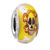 Yellow With Orange Skull And White Dots Luminous Murano Glass Beads Charms Bracelets