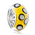 Yellow With White And Brown Dots 925 Sterling Silver Murano Glass Loose Beads