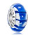 Sapphire Petal 925 Sterling Silver Murano Glass Beads Charms Bracelets