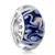 Sapphire With Floral 925 Sterling Silver Murano Glass Beads Charms Bracelets