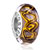 Yellow Water Wave 925 Sterling Silver Murano Glass European Beads