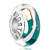Green With Light Pink Strips 925 Sterling Silver Murano Glass Beads Charms Bracelets