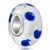 Transparently Clear White Blue Dots Fit All Brands Murano Glass Beads Charms Bracelets