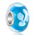Pale Blue With White Flower Classic Murano Glass Beads Charms Bracelets