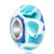 Elegant White With Aquamarine Flower Murano Glass Beads Charms Bracelets