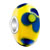 Yellow With Ink Blue Dots Murano Glass Beads Charms Bracelets