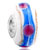 Ivory White Blue Stripe Red Dots Beadss Fit All Brands Murano Glass Beads Charms Bracelets