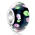 Black With Pink And Green Bud All Brands Murano Glass Beads Charms Bracelets