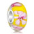 Bright Yellow With Pink Flower All Brands Murano Glass Beads Charms Bracelets