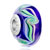 Dark Blue With Green And Pink Smooth Stripes 925 Sterling Silver Murano Glass Beads Charms Bracelets