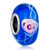Blue With Pink Flower And Wave Line 925  Sterling Silver Murano Glass Beads Charms Bracelets Fit All Brands