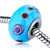 Blue With Red And Purple Dots Murano Glass Beads Charms Bracelets